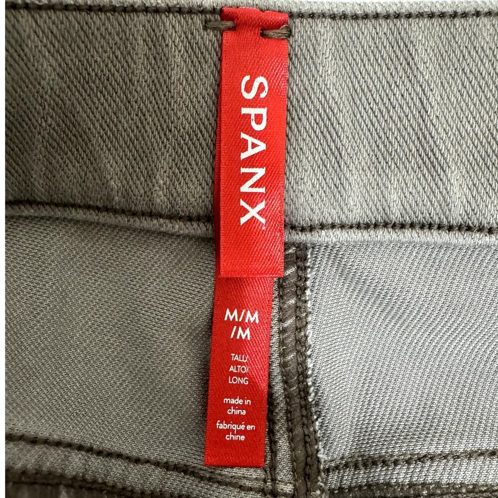 Women's Spanx Taupe Jean-ish Ankle Leggings Faux Front Pocket Knit Jeggings M - Picture 6 of 9